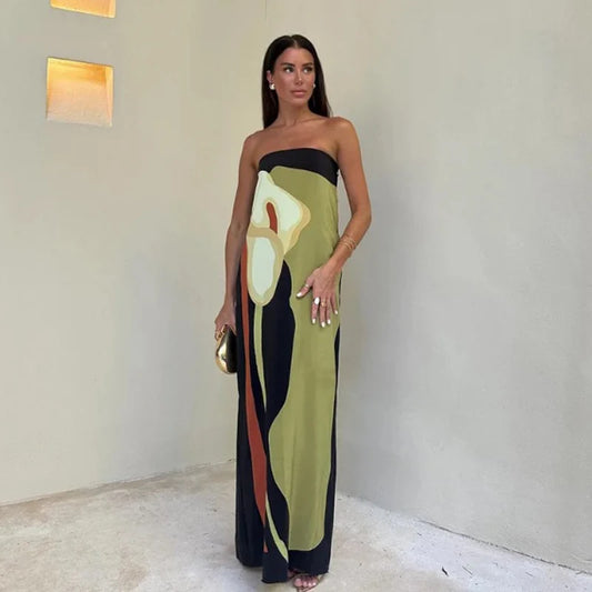 Langes schwarzes Off Shoulder Kleid aus Seide