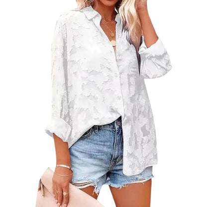 Flower Jacquard Blouse