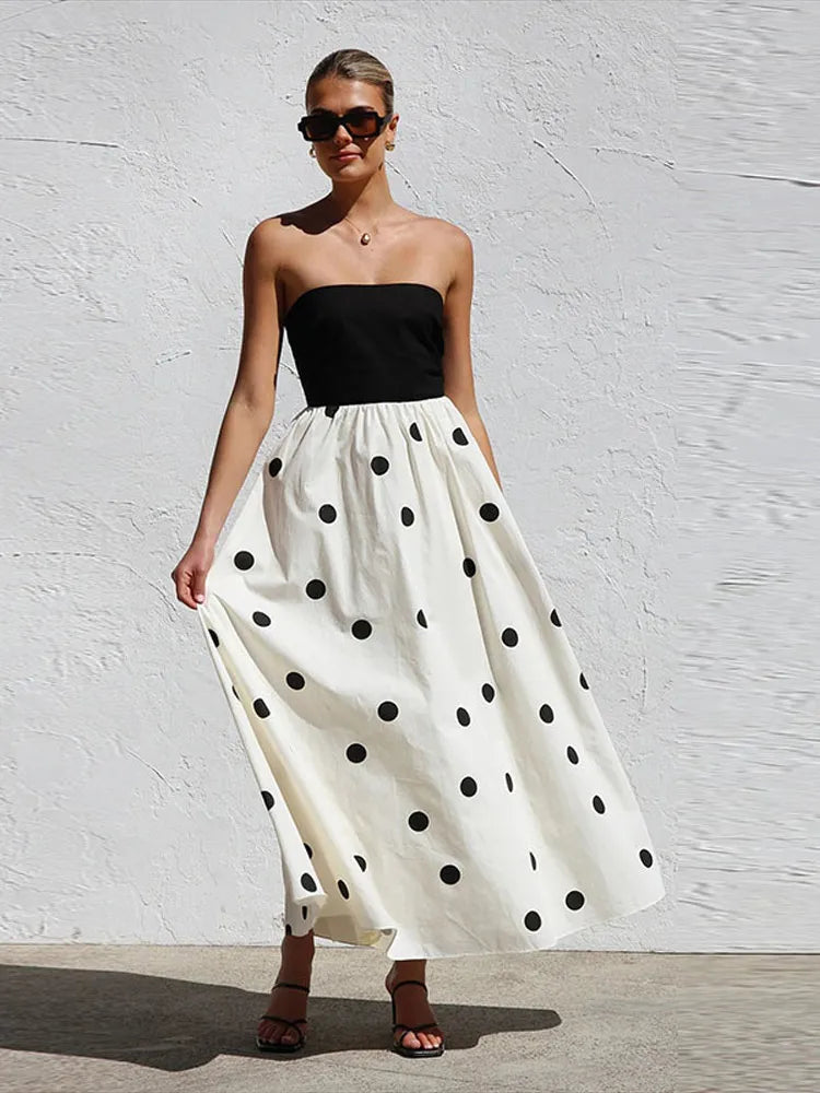 1 Sexy Patchwork Polka Dots Backless dress