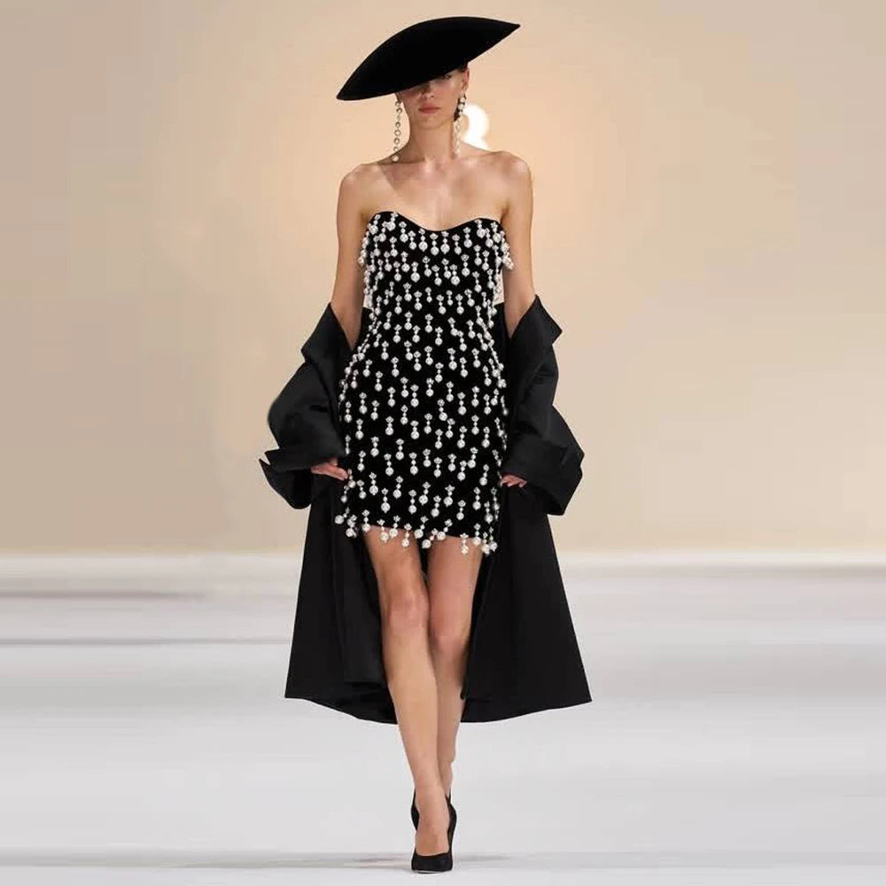 Luxury Beading Bandage Dress