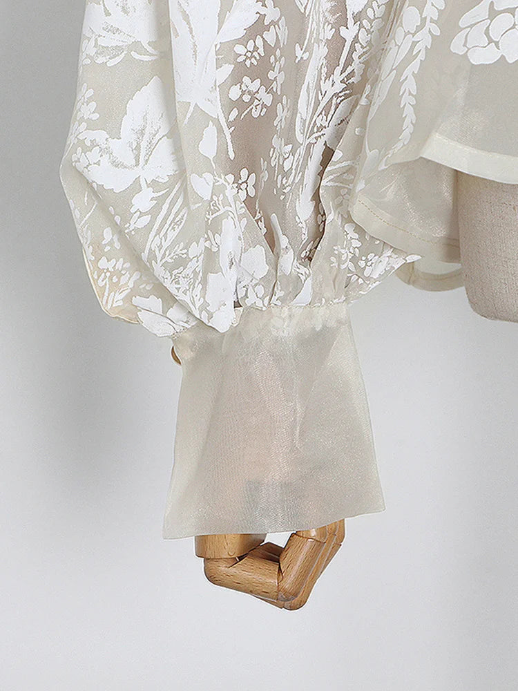 Embroidered Lapel Blouse