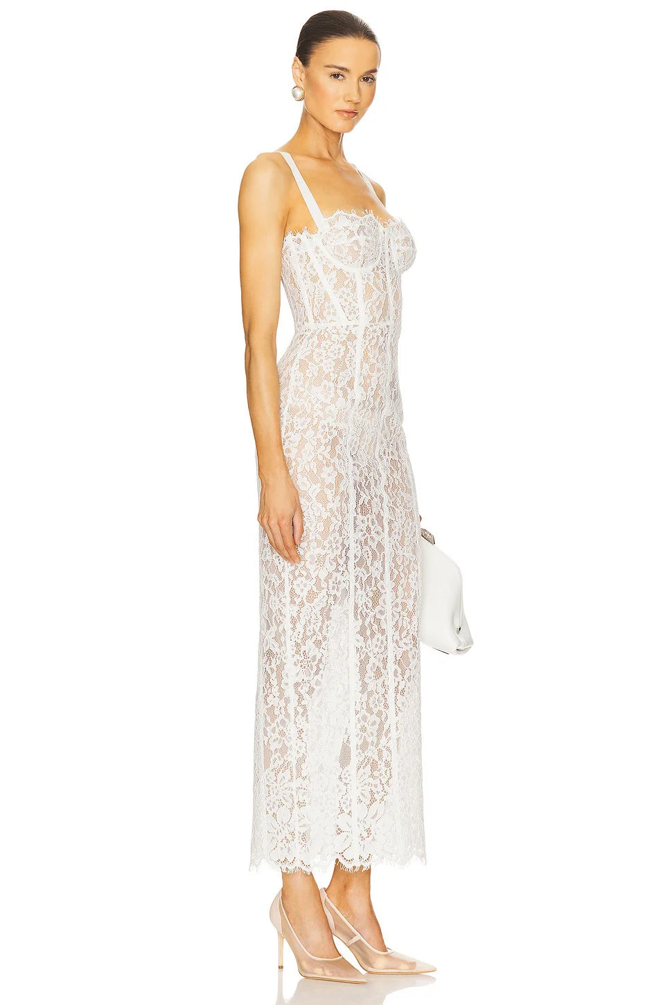 2025 Sexy See Through Lace Spaghetti Sleeveless Bodycon Long Dress Elegant Woman Party Vestido Celebrity Evening Party Outfit - Shellss