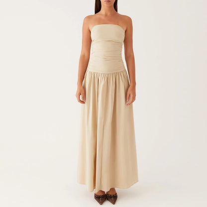 Elegant Strapless Maxi Tube Dress Mango vibes