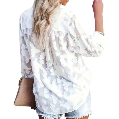 Flower Jacquard Blouse