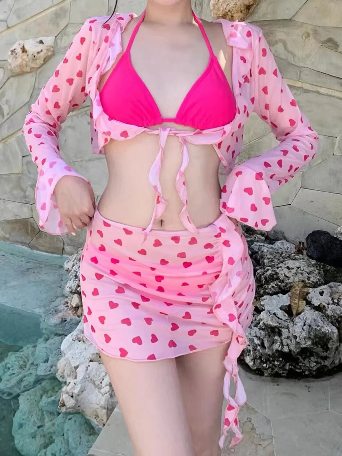 Pink Hearts Bikini set