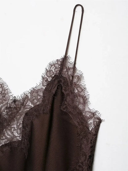 Lace Trim Asymmetrical Top Zara Vibes