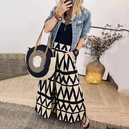 Brunch Day Geometric Wide leg