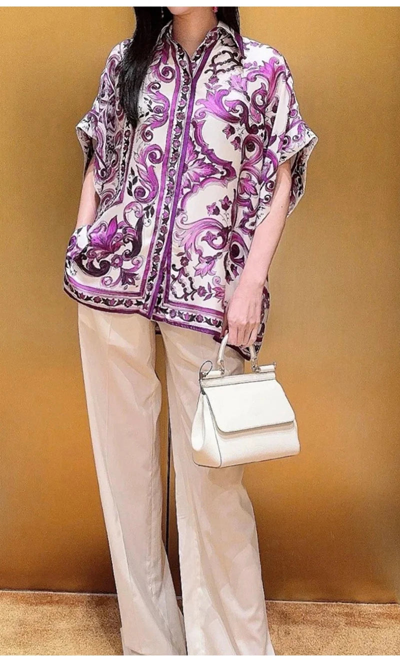 Dolce summer purple blouse