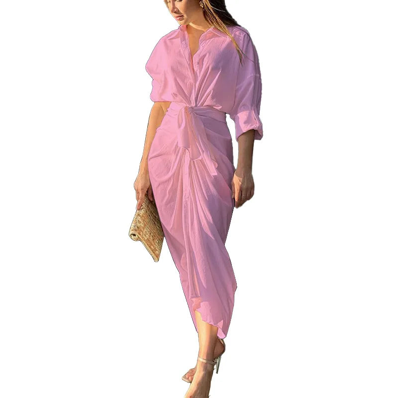 Steve M Long Shirt Dress Summer