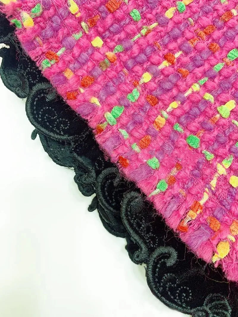 Pink Tweed Short Jacket & Skirt Two Piece - Shellss