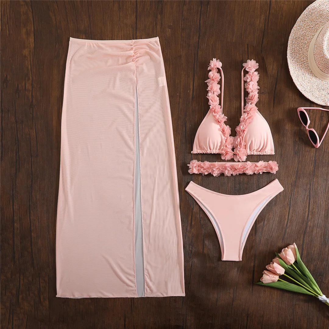 3D Flowers 3 pieces set