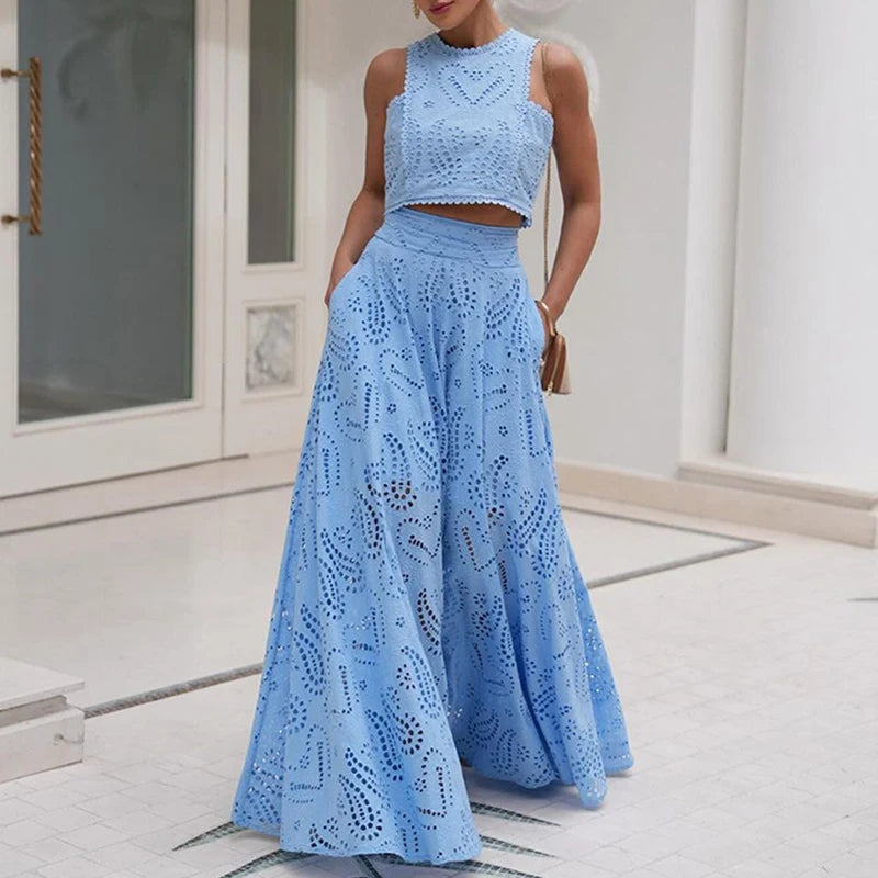 White Boho Skirt Set