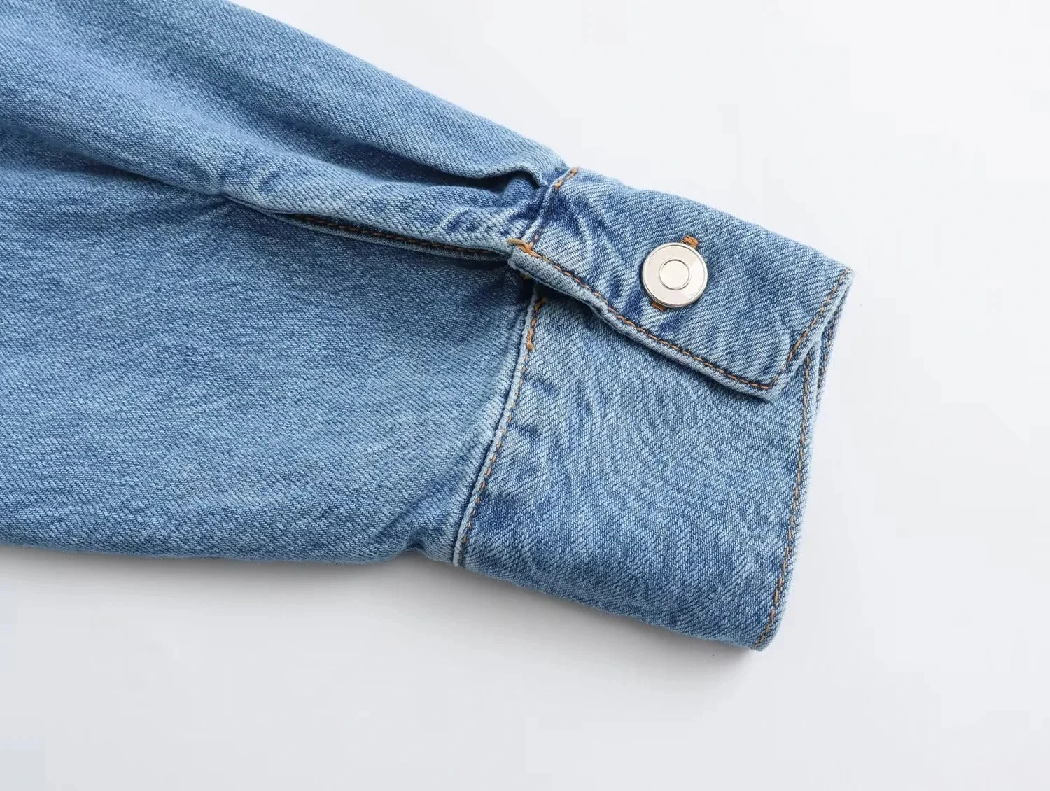 HH Herbst Damen Denim Freizeithemd Mode Kunstperlen Lose Blusen Button Down Langarm Jeansjacke Vielseitiges Oberteil