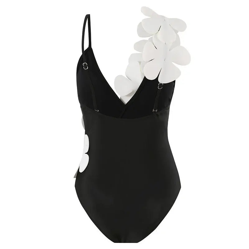 White Flower Swimsuit and Sarong