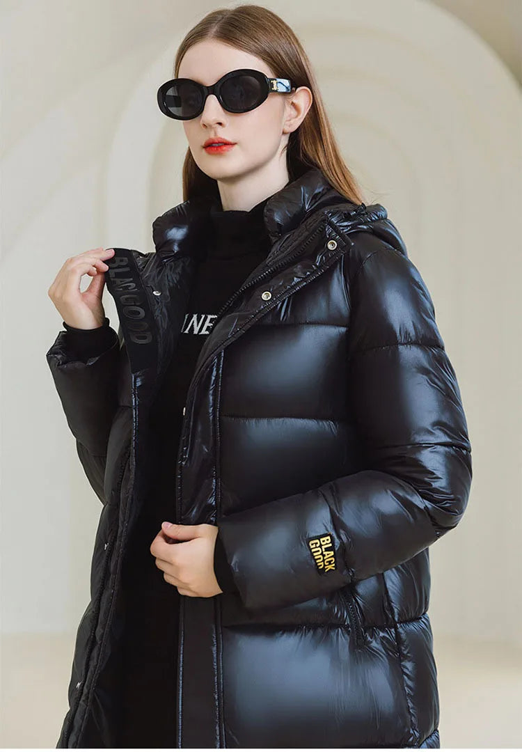 Black Gold Down Jacket For Women's Classics