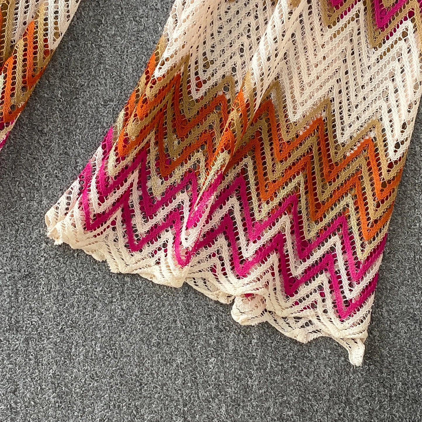 Retro Hollow out Wave Knit Set