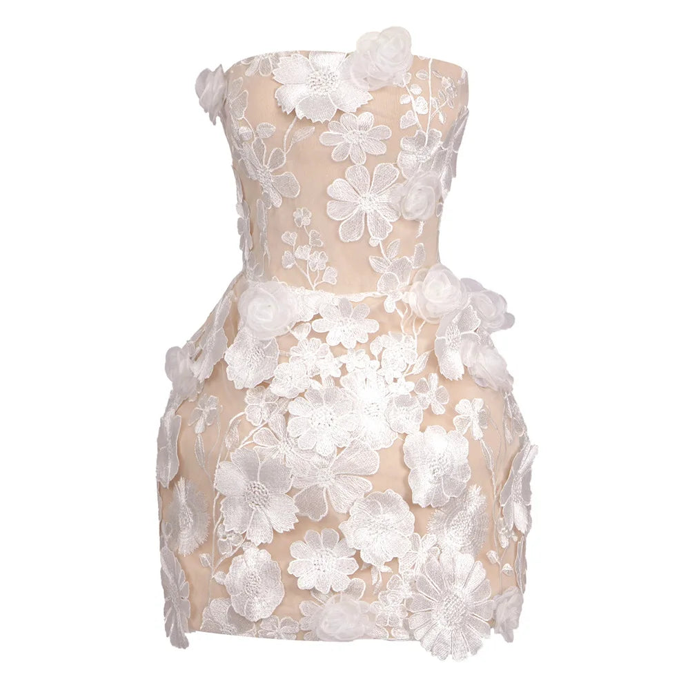 Backless Flower delicate Dress