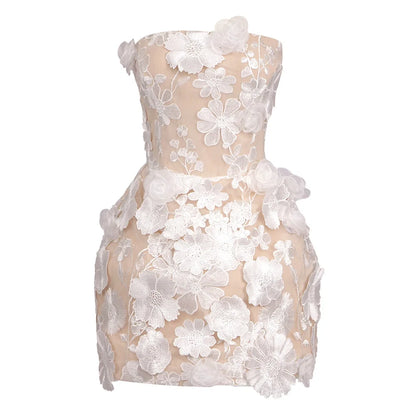 Backless Flower delicate Dress