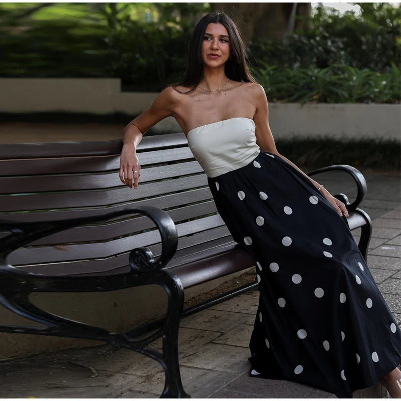 1 Sexy Patchwork Polka Dots Backless dress