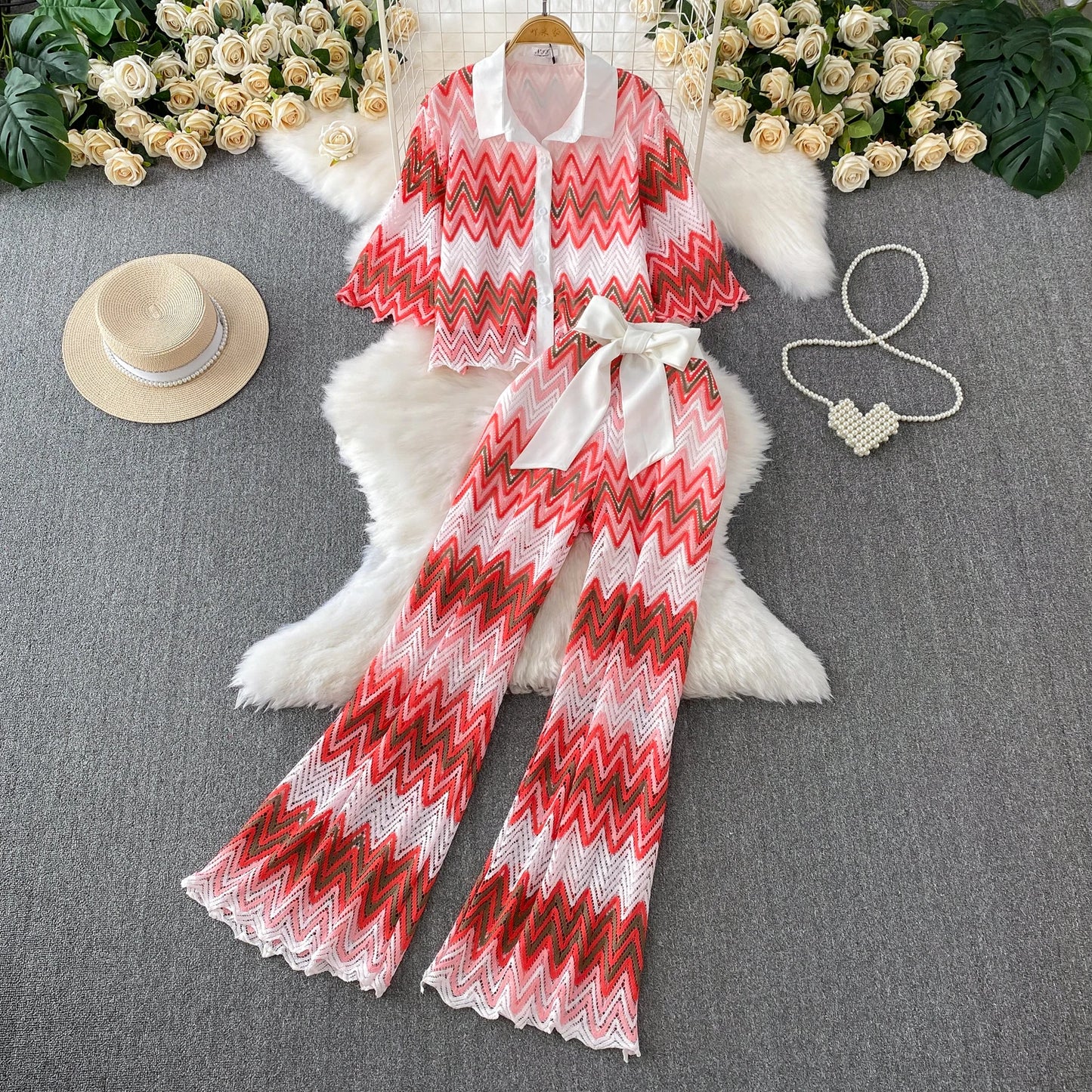 Knit pant set