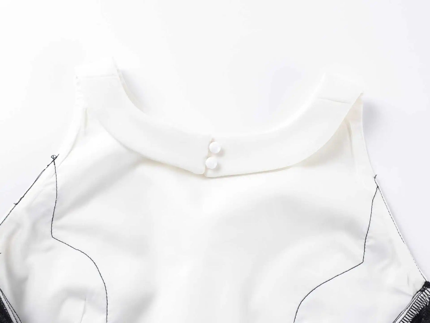 White Black Net Halter Backless