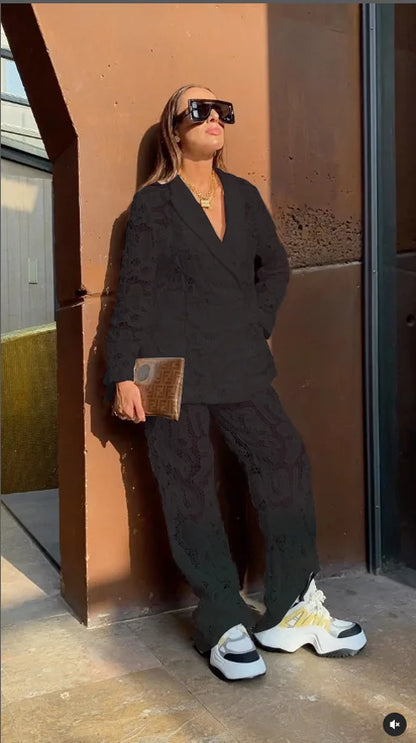 Chic Lace Power Suit for boss lady