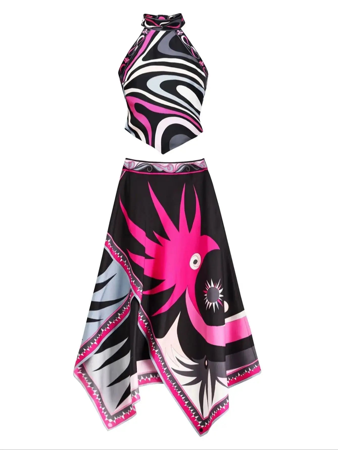 Pucci Skirt Halter Top Set