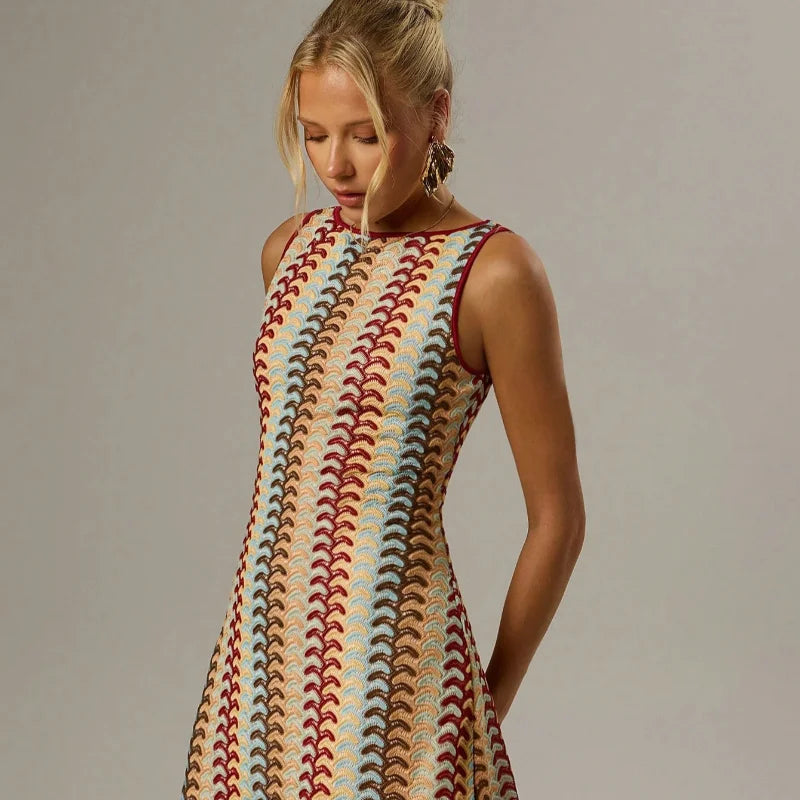 1 Knitted zig zag Mini Dress