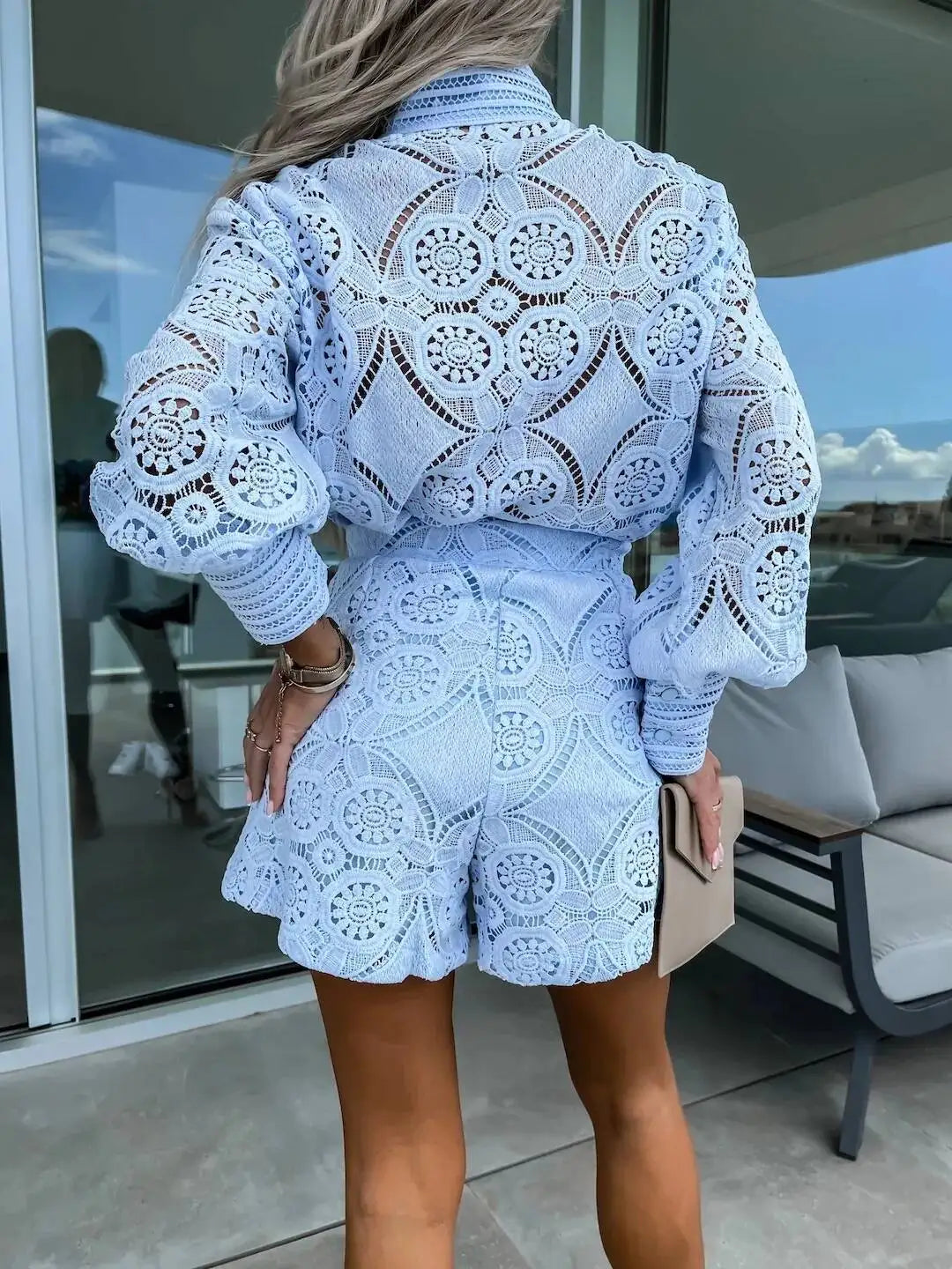 Lace Shorts Two Pieces Set