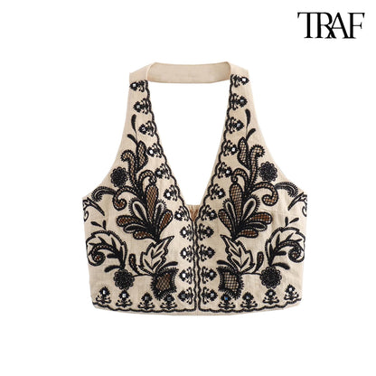 Backless V-Neck set