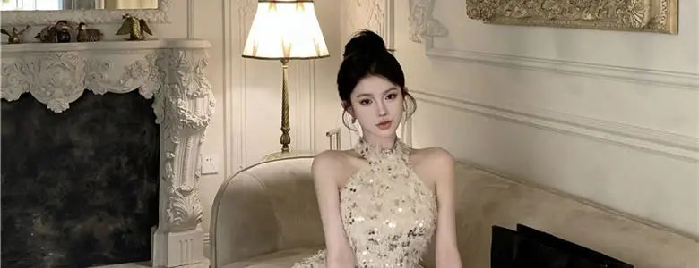 Summer New Little Fragrance Style Hot Girl Tassel Bright Particle Top Bodycon High Waist  Skirt Two Piece Set Women