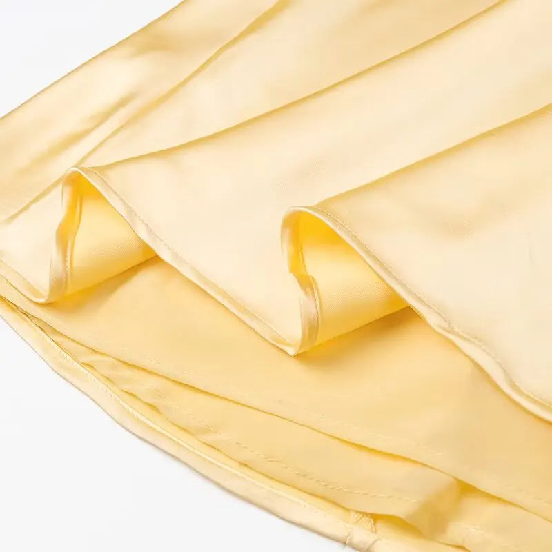 Yellow Pink Stain V Neck Sling Dress - Shellss