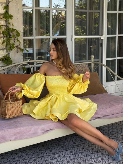 Off Shoulder Mini Dress Sexy Spicy