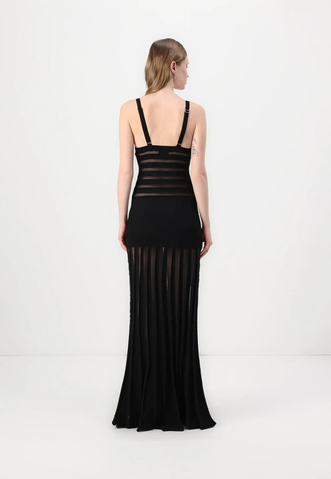 Semi Sheer Black Dress- Party Premium collection