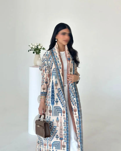 Modern Ramadan Kaftan with Waist Belt