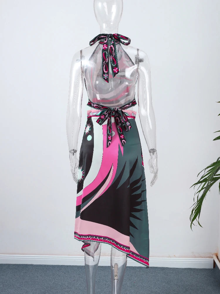 Pucci Two-Piece Set Halter Neck Backless