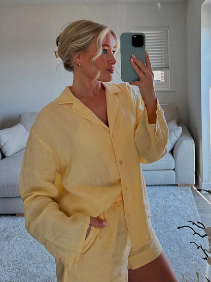 Yellow Summer shorts co ord set
