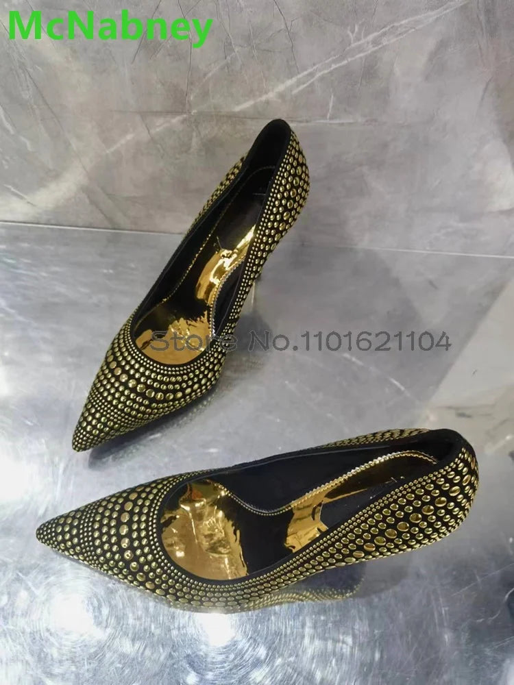 Designer Luxury Golden Heels