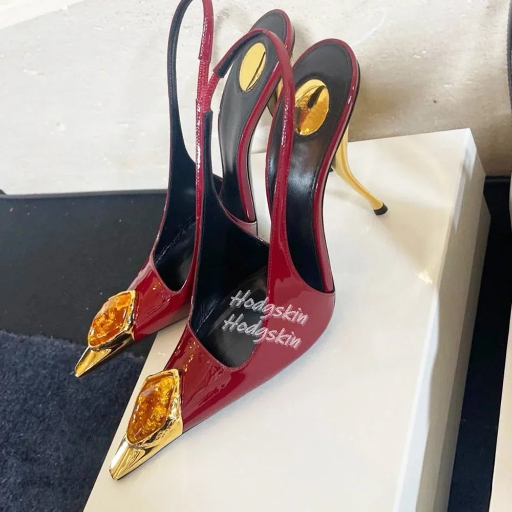 Gemstone Heels Gold Thin