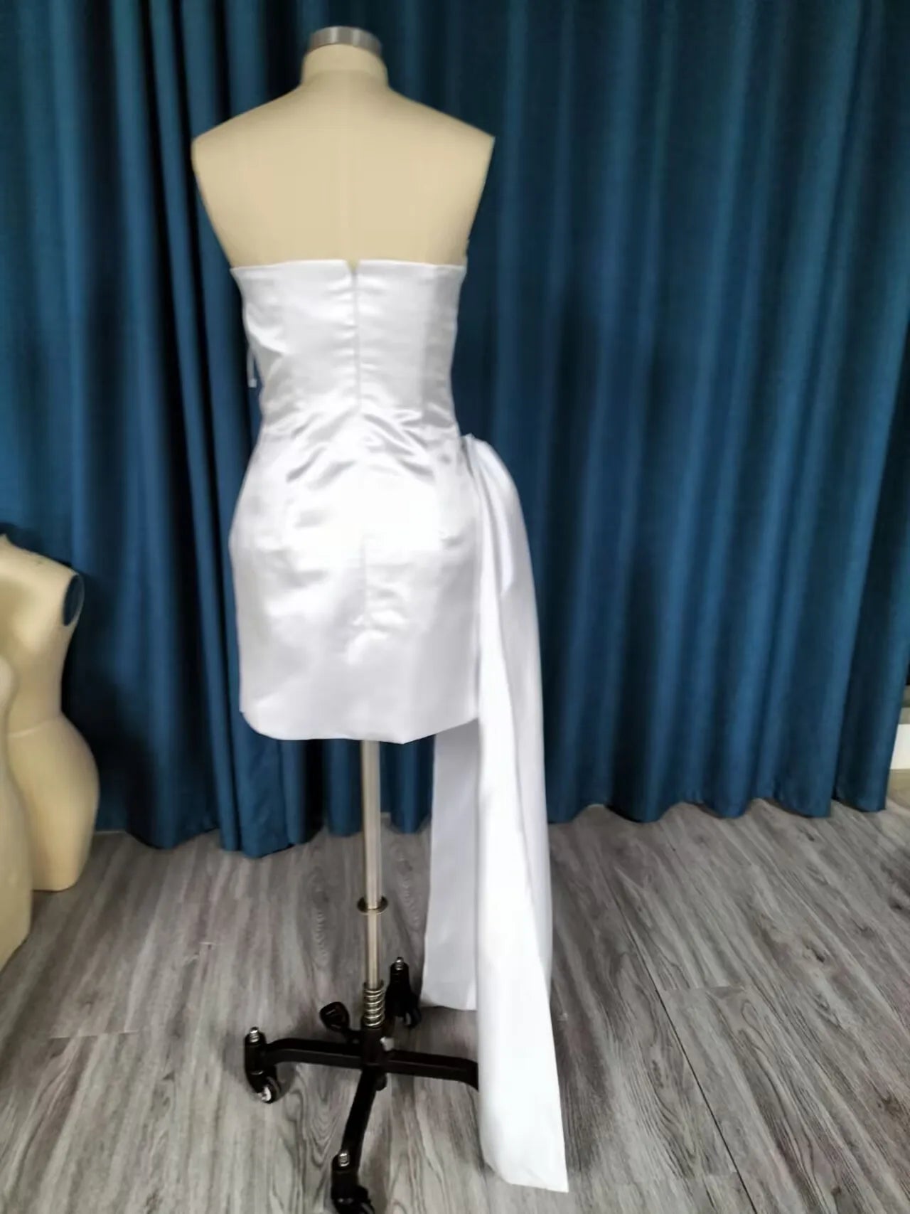 Satin party Dresses Short A Line