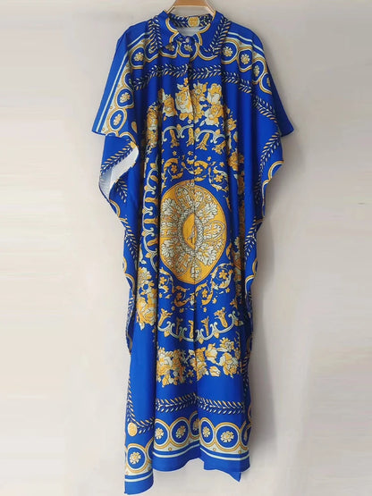 Retro luxury geometric Blue white