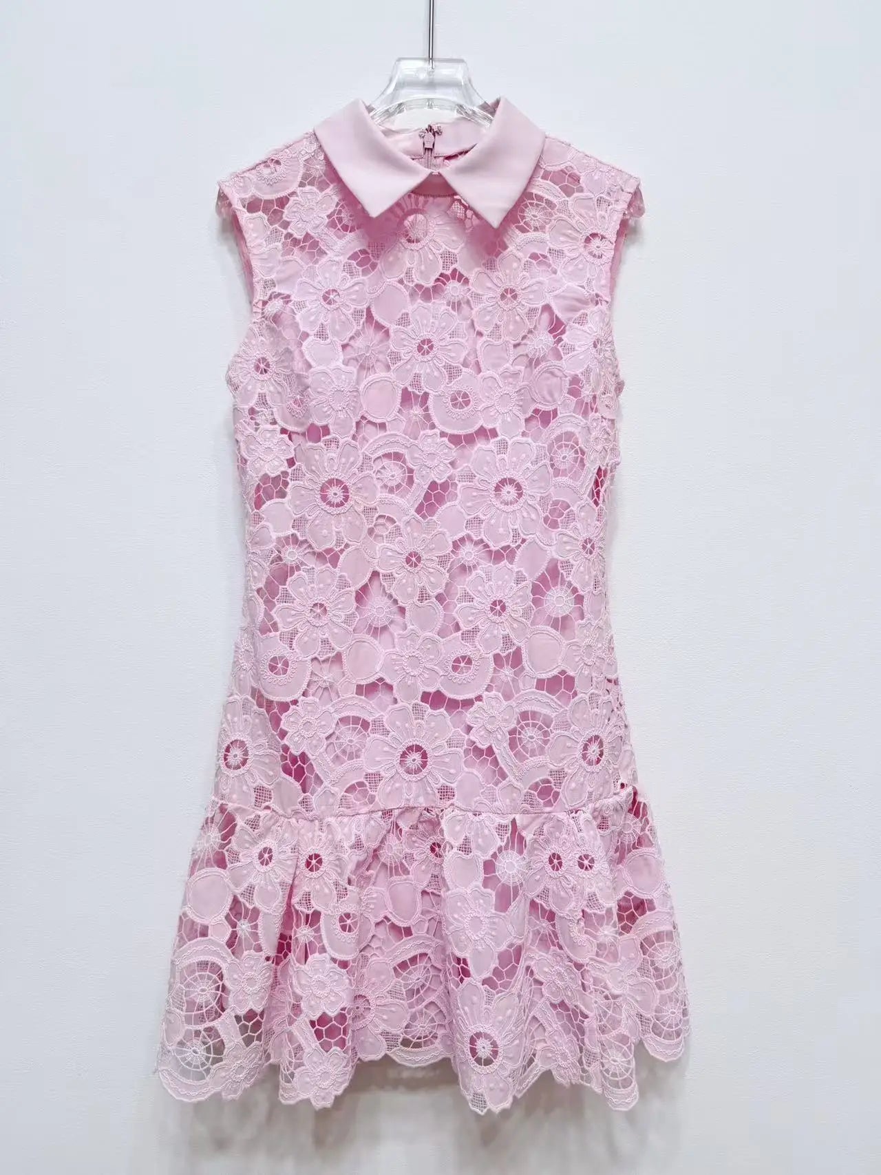 Pink Flower Embroidery Lace dress