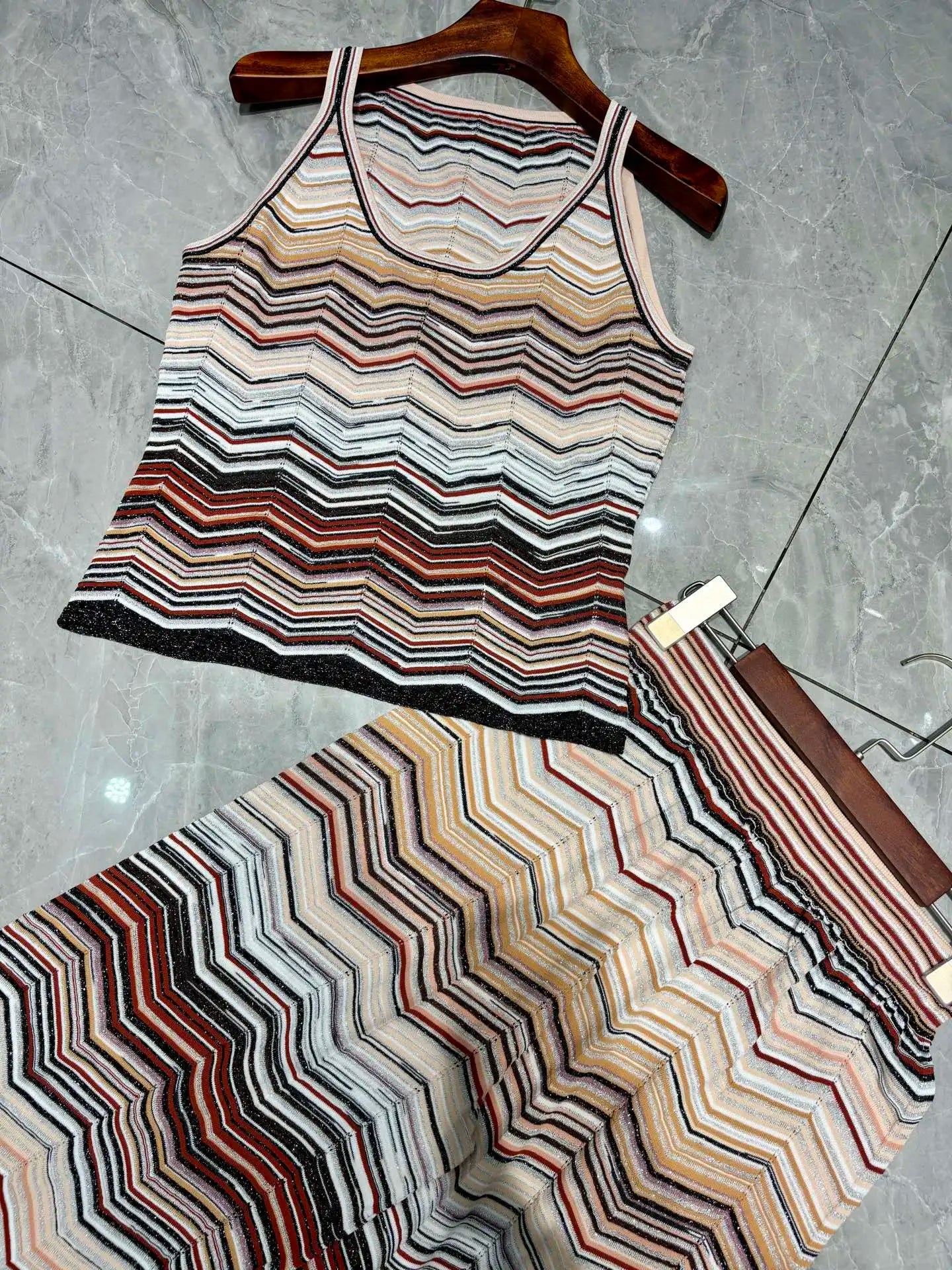 Missoni Chevron Metallic Pants Set