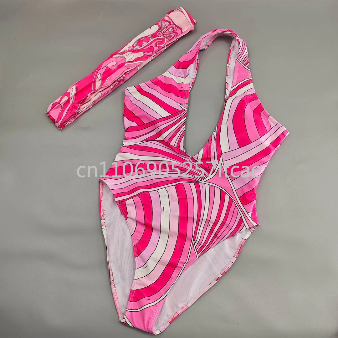 Luxury Design Pink Scarf Swimsuits