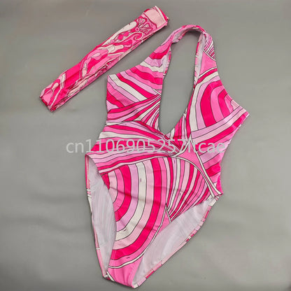 Luxury Design Pink Scarf Swimsuits