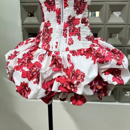 Backless bottom flower Birthday Dress