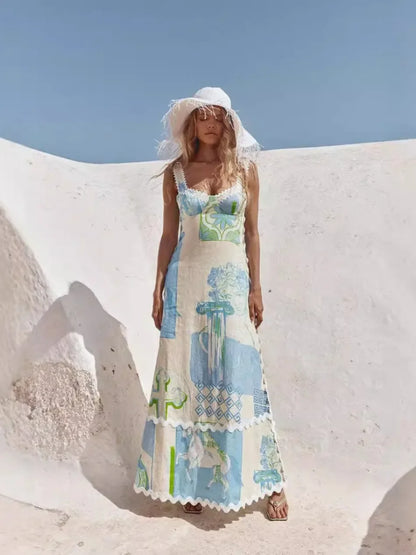 Greece Summer Dress back tie