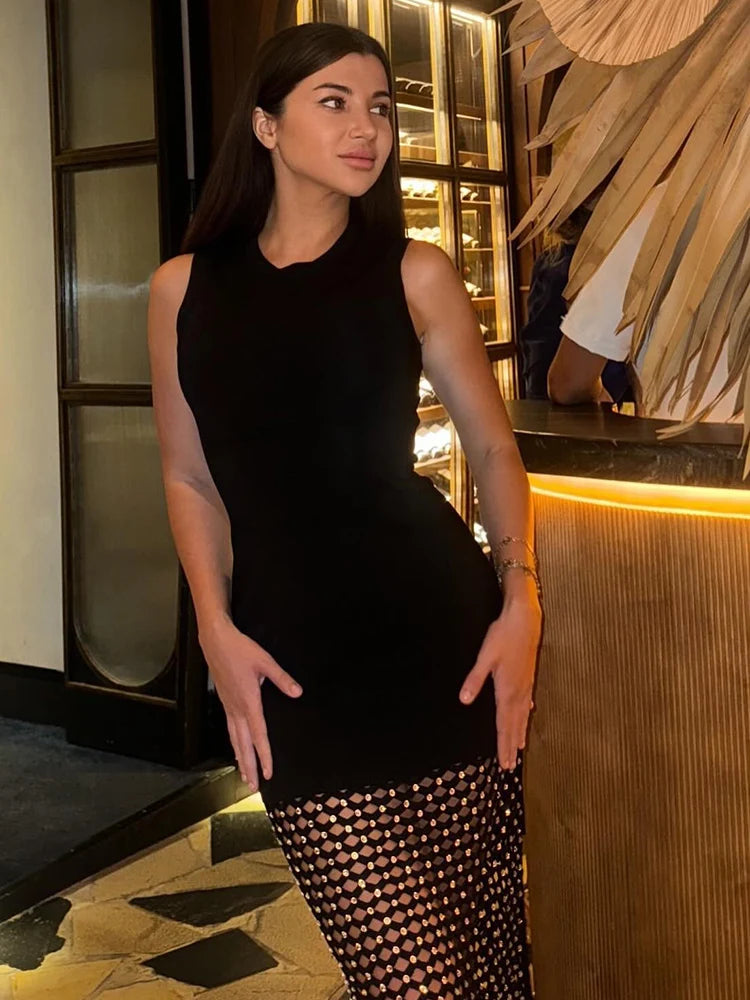 Fringe Mesh Diamond dress