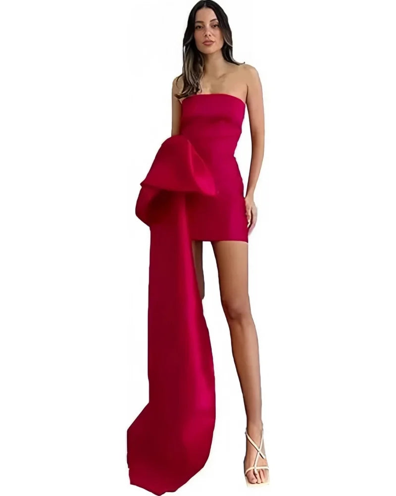 Satin party Dresses Short A Line