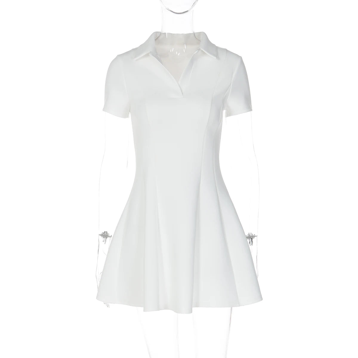 Elegant Polo Neck Pleated Mini